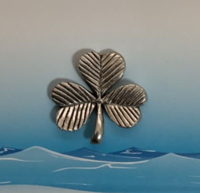 Glücksklee Silber Zinn Pin Anstecker (P)