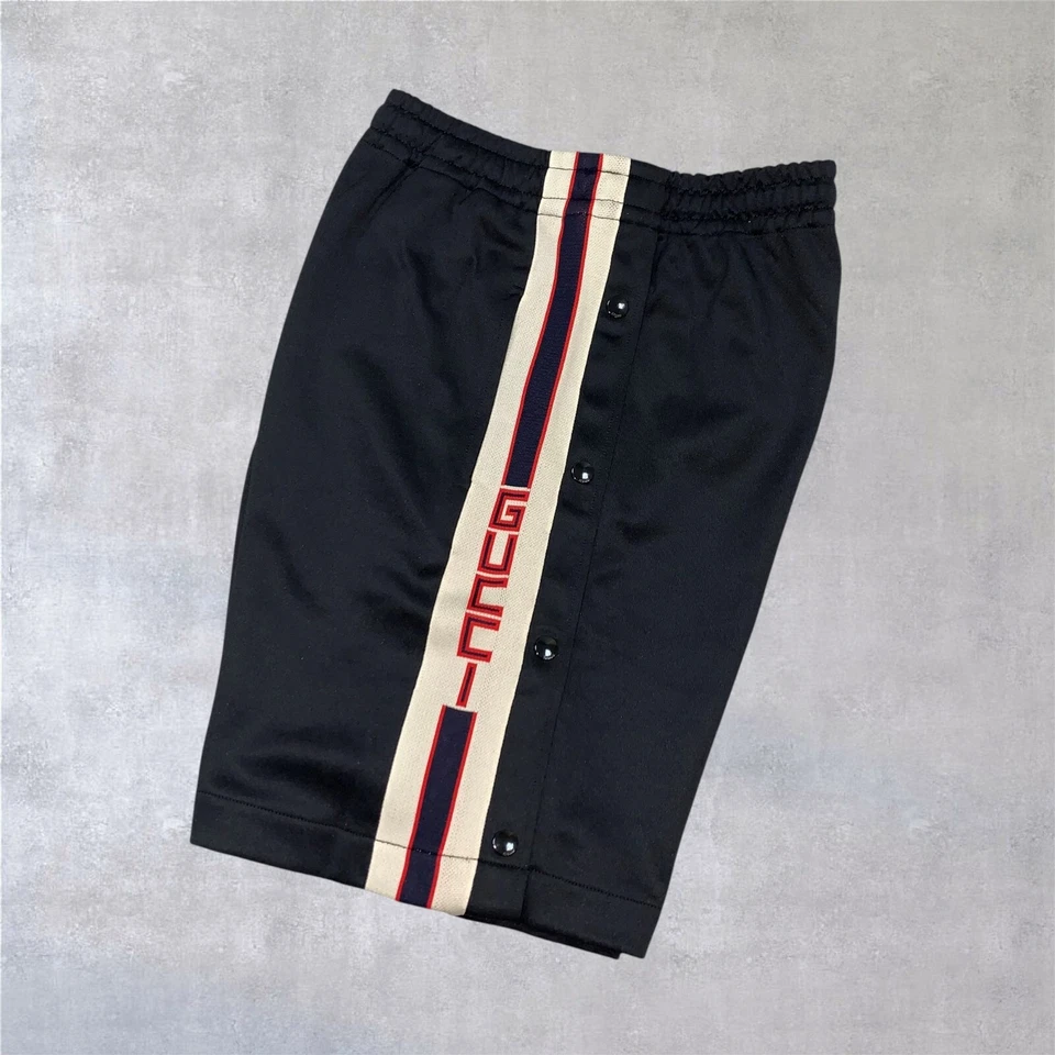 Gucci GG Side Logo Webbing Trimmed Technical Jersey Shorts Black Size M - Image 4 of 4