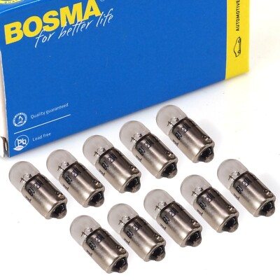 10x BOSMA Glühbirne Tachoglühbirne 6V 2W BA9s Kugellampe B31p