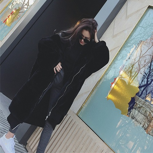 Winter Coat Women Luxury Hooded Faux Fur Oversize Loose Plush Fur Jacket Outwear - Bild 7 von 18