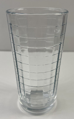 Pasabahce Drinking Glass Tumbler Round Block Scotch Window Pane 5.2'' Made Turkey