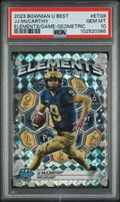 JJ Mccarthy 2023 Bowman University Best Elements Of The Game Geometric SP PSA 10