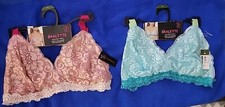 2-pk New No Boundaries Lace Bralette Size XL Blue  Pink Adjustable Fit