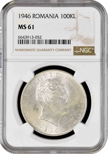 Romania 100.000 lei 1946, NGC MS61, "King Michael I (1940 - 1947)"