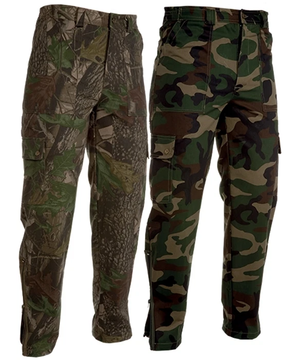 Pantaloni Da Lavoro Uomo | Modello Militare Mimetico | 100% Cotone | Gamba Dritta | Resistente E Comodo