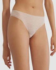 $50 Else Women's Pink Betty Geometric Lace Thong Panty Size L/10