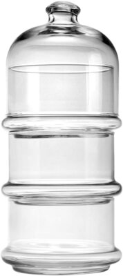 Pasabahce 96986 3 stapelbare Behälter mit Kuppel 26x12 cm transparent