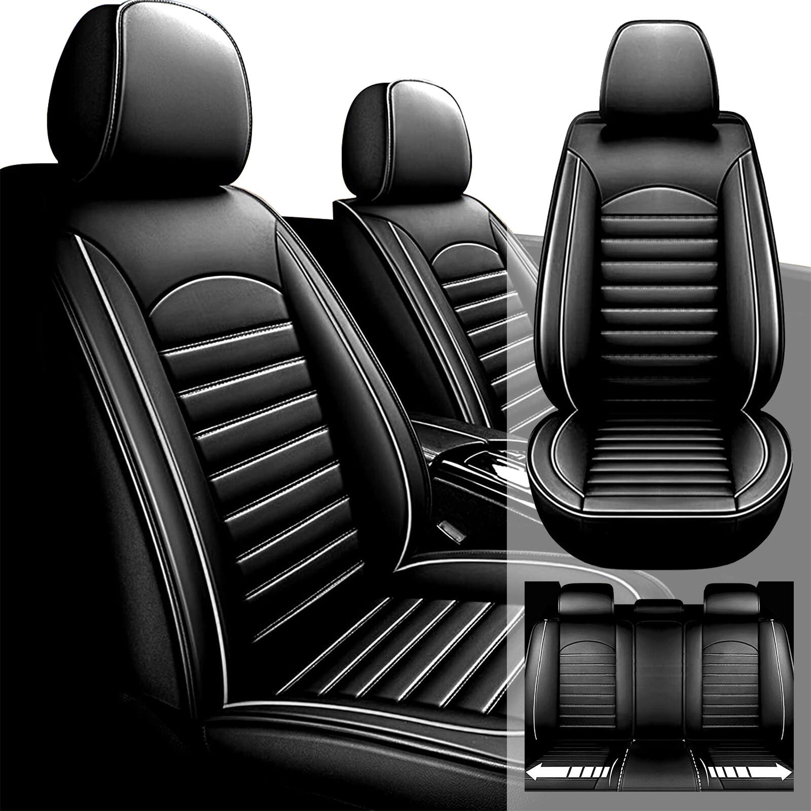 Car Full Set Seat Covers Faux Leather Protector Pad For Hyundai Tucson 2005-2024