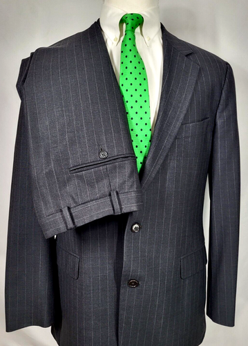 Costume Brooks Brothers 346 Rayé Gris Anthracite Stretch Laine - Taille 41, Occasion Parfait état