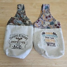 Decorative Wine Tote Bag Set With Funny Quote...