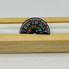 LGBTQ Ally Rainbow. Affirmation. Novelty pin. Metal enamel.