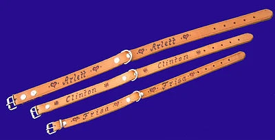 GIMBORN Halsband Naturleder mit Brandbeschriftung Brand