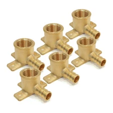 (6) 1/2" PEX BRASS LEAD FREE DROP EAR ELBOWS Crimp Barbed Fitting replace Zurn