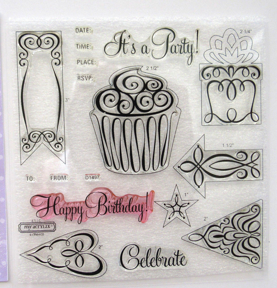 My Acryllix "Celebration" CTMH Close To My Heart (D1497) Stamp Set