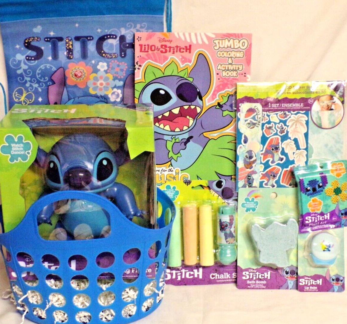 NEW DISNEY LILO STITCH TOY LOT GIFT BASKET BIRTHDAY TOYS GIANT DANCING  FIGURE