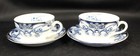 Royal Staffordshire Pottery Wilkinson Flow Blue Cups & Saucers - Set of 2 - Iris