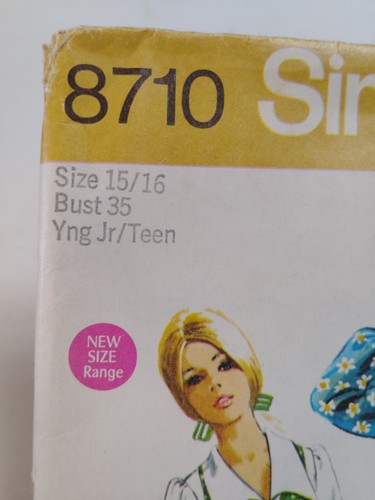 Mini Dress Vest 15 16 JR Teen Simplicity 8710 Sewing Pattern UC VTG Short A Line - Picture 4 of 8