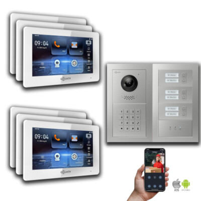 Goliath IP Video Türsprechanlage: 7-Zoll 6 Familienhaus, Zahlencode, Anzeige, Si
