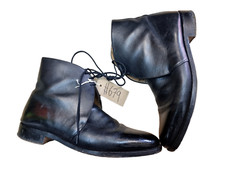 Original British Army Issue Black Leather Officers George Boots Size 10S UK #679