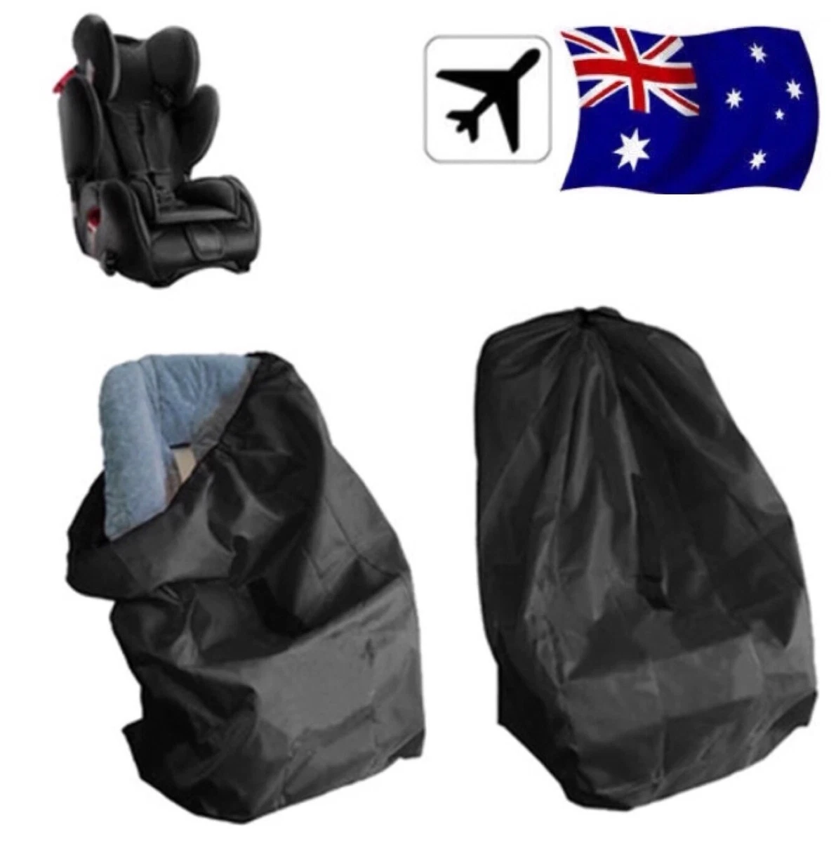Car seat covers top for plane travel