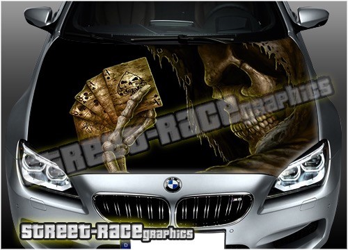 315 Auto Motorhaube Haubenfolie gedruckt Grafik AIR RELEASE Vinyl Aufkleber DEATH ACES - Bild 1 von 2