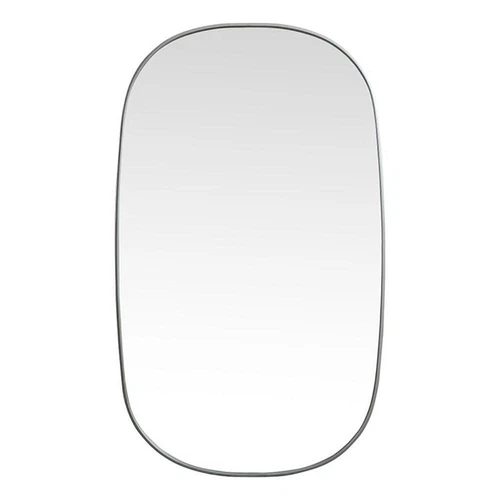 Elegant Decor Brynn 36x60" Oval Modern Metal Wall-Mounted Mirror in Silver - Picture 1 of 10