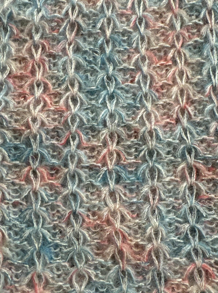 Suéter Tejido Grueso Rojo Valentino Spa Rosa y Azul Mezcla Mohair / Pequeño Foto 3 de 4