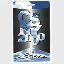Crosby Stills Nash & Young 2000 Concert Tour All Access Laminated Backstage Pass