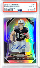 2019 PANINI PRIZM SILVER PRIZM AUTO #357 HUNTER RENFROW ROOKIE PSA 10--POP 21
