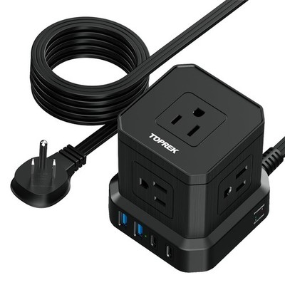 Power Strip Surge Protector (700J), 10 FT Flat Extension Cord with 5 Outlets,...