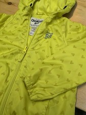 OshKosh B  gosh 3T Yellow Hooded Windbreaker Hearts Zip Jacket