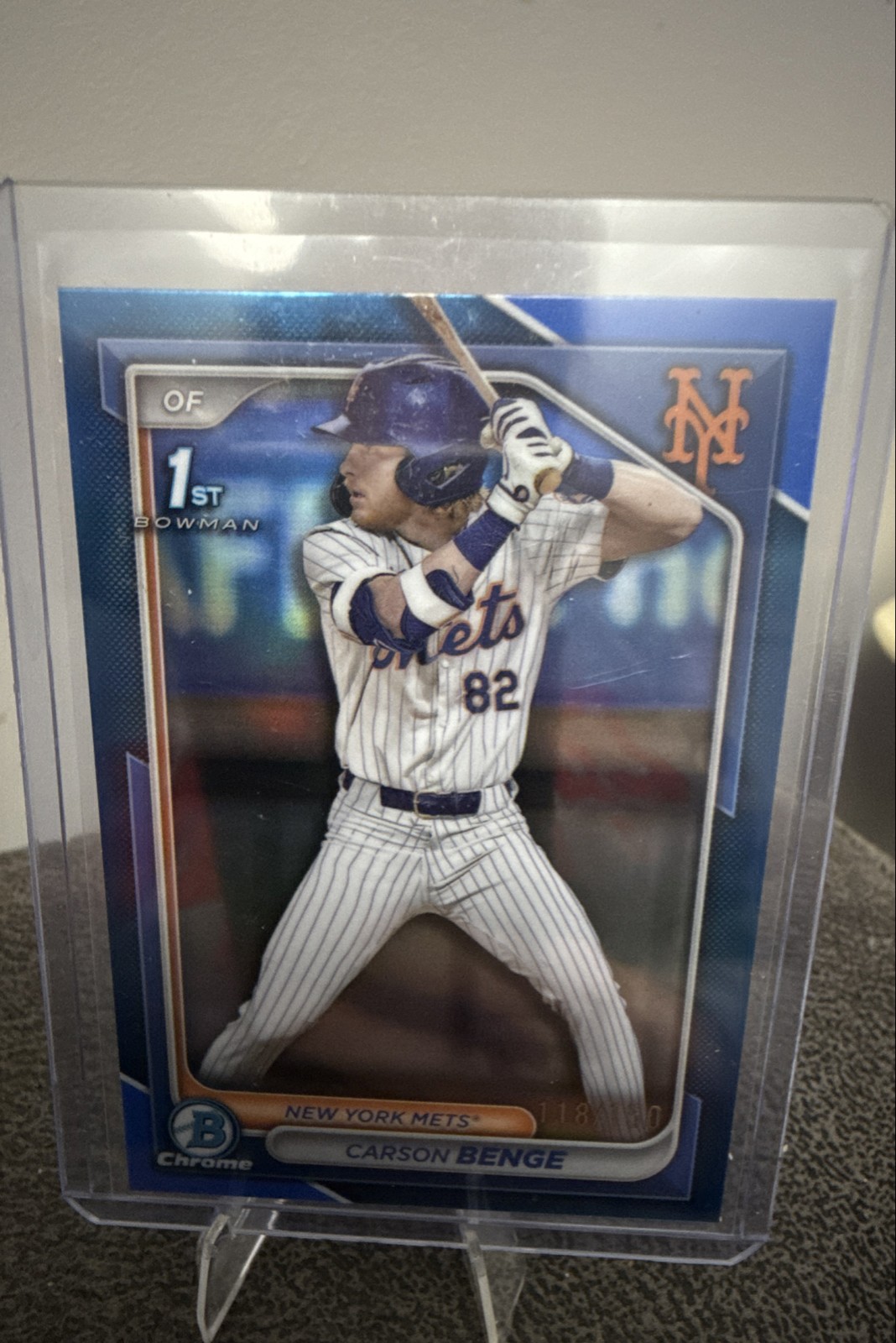 2024 Bowman Draft - Chrome Carson Benge #BDC-28 Blue Refractor /150 (RC)