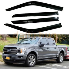 For 2015-2026 Ford F150 Crew Cab Smoke Tinted Window Visor Rain Guard Deflector For 2015-2026 Ford F150 Crew Cab Smoke Tinted Window Visor Rain Guard Deflector