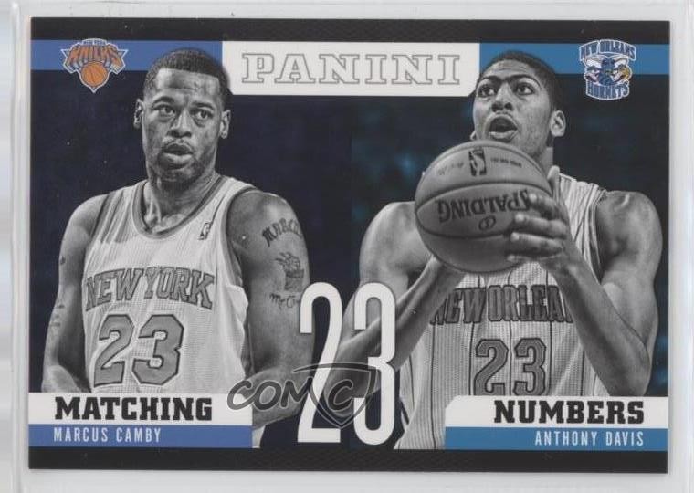 2012-13 Panini Matching Numbers Marcus Camby Anthony Davis #17 01ej