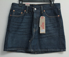 NWTS Levi's Deconstructed Women's Denim Mini Skirt Dark Blue Wash Size 29"