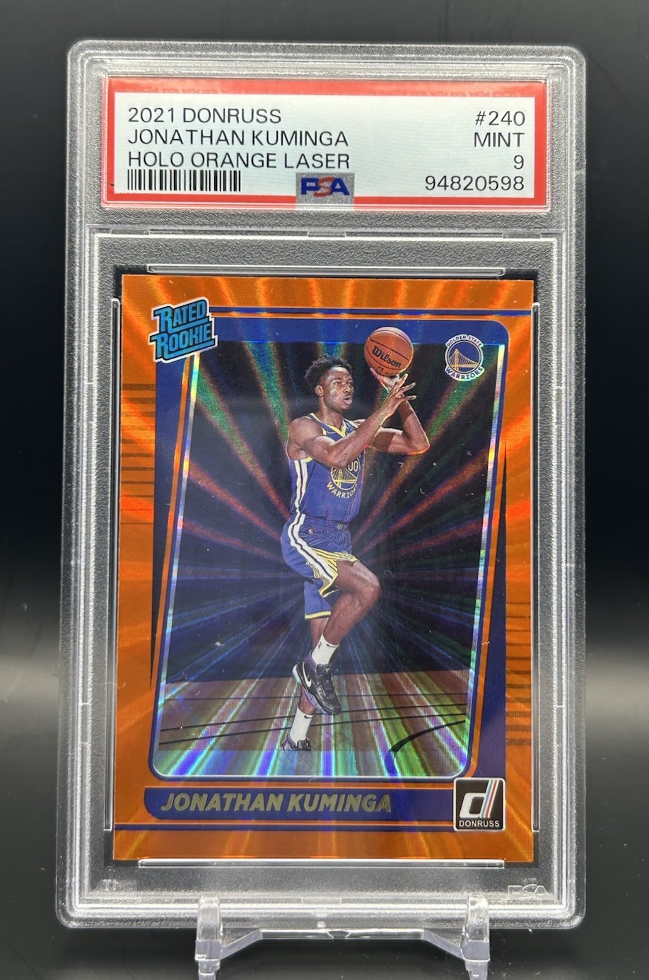 Jonathan Kuminga | 2021-22 Donruss #240 (RC) - Holo Orange Laser | PSA 9 MINT
