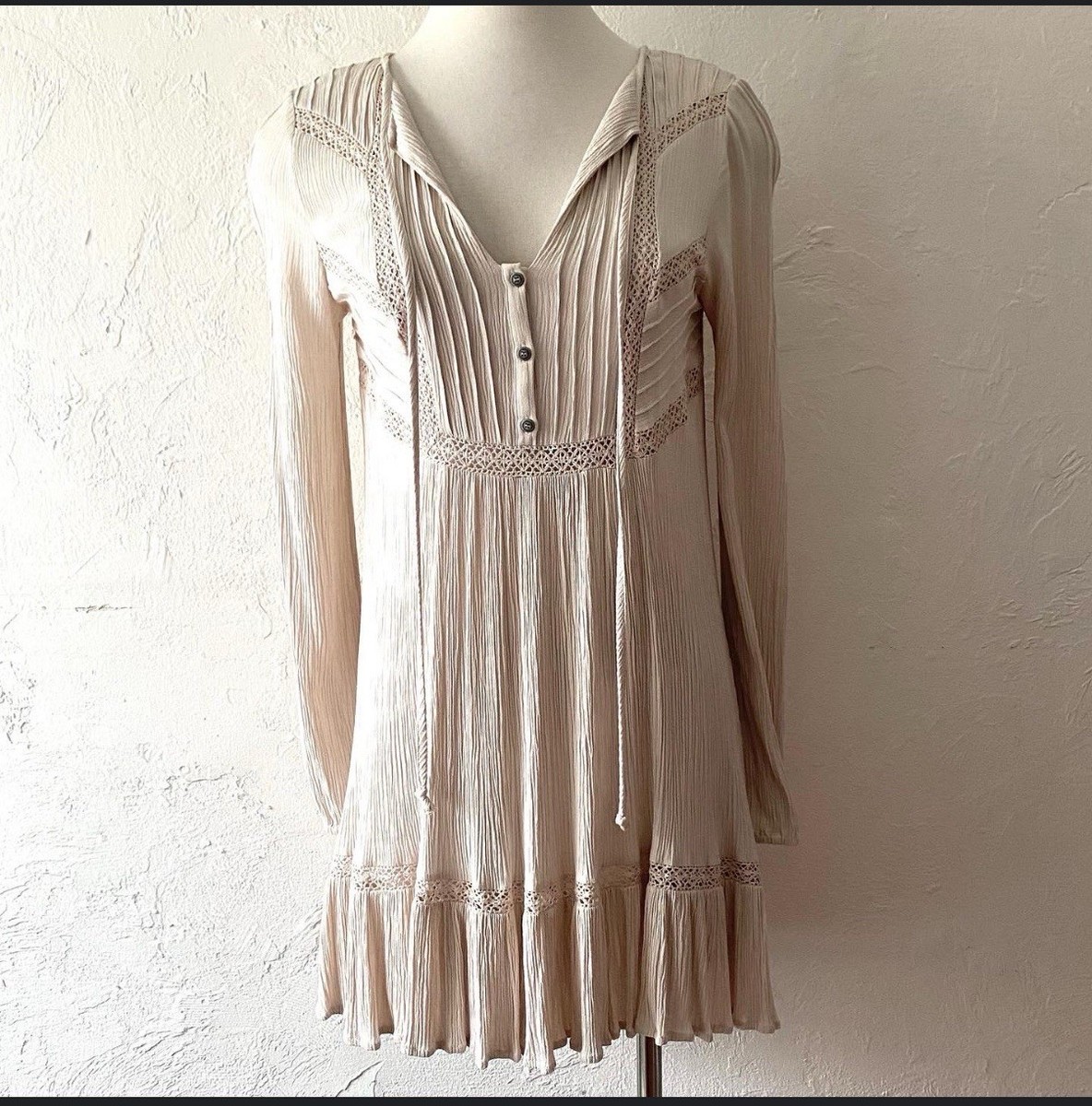 crochet dress free people Free People Crochet Lace Mini Dress  White Chocolate Couture