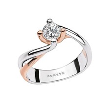 Anello SOLITARIO Bicolore Donna COMETE Oro 18kt Diamante 10 P.Ct codice ANB1824