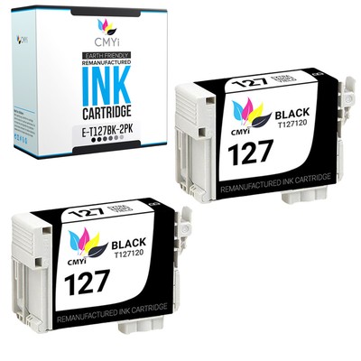 2-Pack CMYi Replacement T127 Black Ink for Epson Stylus NX530 Workforce 545
