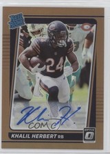 2021 Panini Donruss Optic Rated Rookie Bronze Prizm Khalil Herbert Auto 0tw4