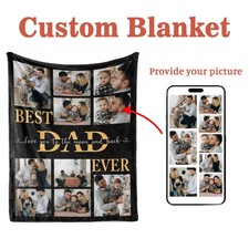 Personalized Father's Day Blanket Gifts for Dad Ever Custom Blanket with Photo