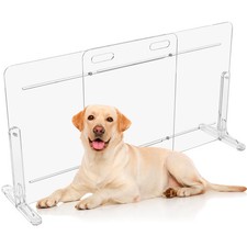 Clear Acrylic Dog Gate for Doorways  Stairs, 28"Tall Freestanding Pet Gate