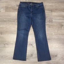 NYDJ Jeans Womens 14 Blue Denim Barbara Bootcut Lift Tuck Technology Dark Wash