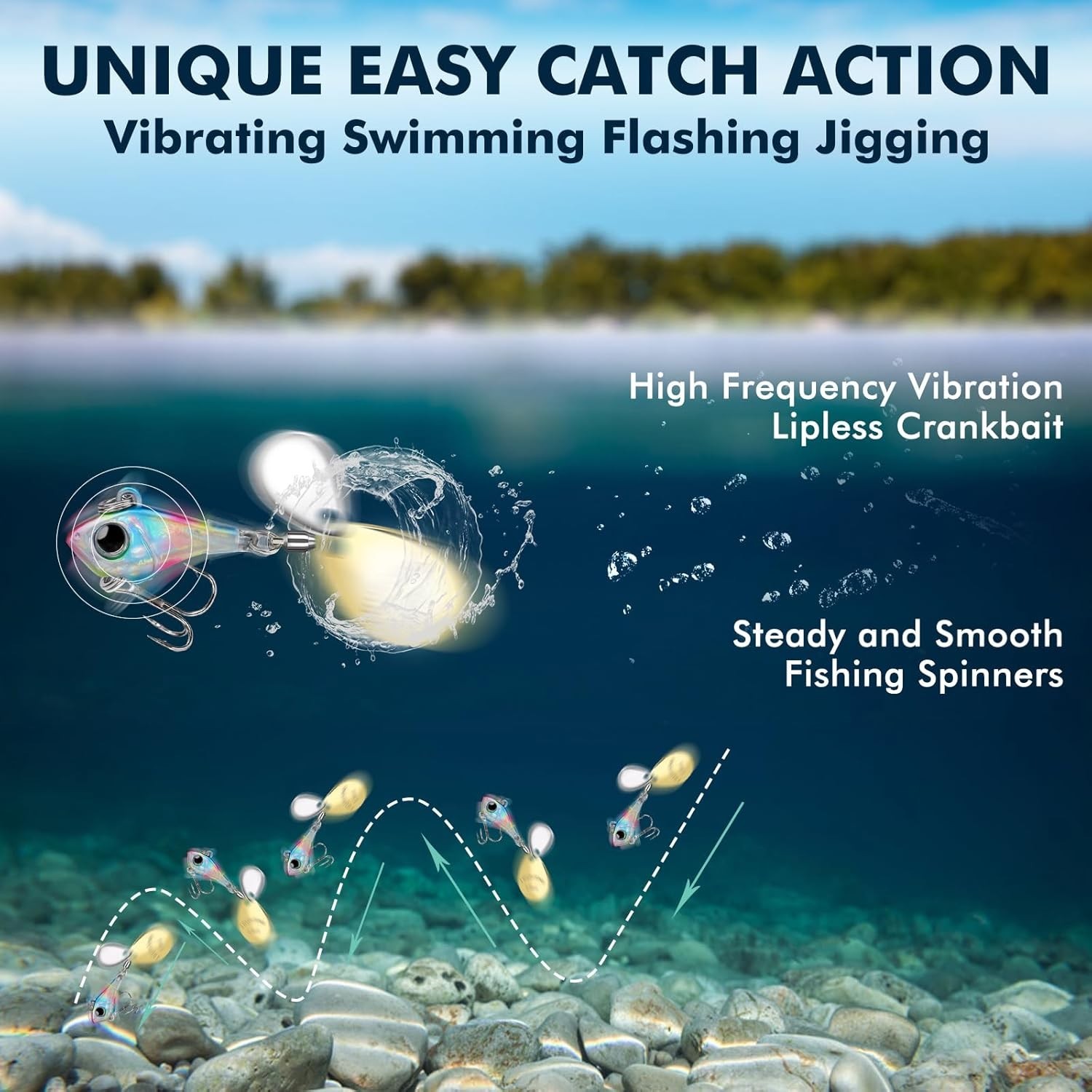 Vibrating Jig Spinners for Bass, Trout, and More - Durable Metal Design - Image 4