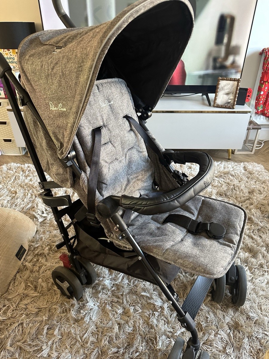 Silver Cross reflex Brompton Stroller pushchair with raincover
