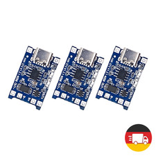 3er Set TP4056 5V 1A USB-C Lademodul &ndash; 18650 Lithium-Akkuladeboard