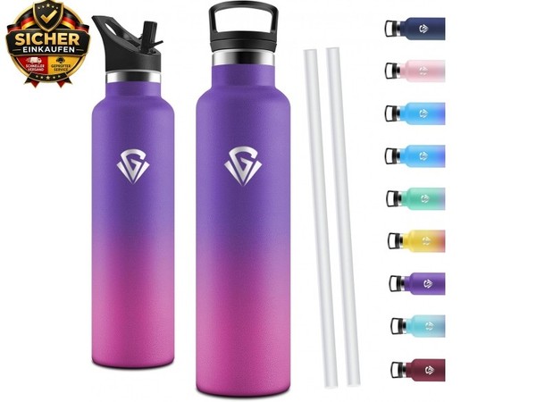 Trinkflasche 1L, Trinkflasche Edelstahl, Thermosflasche, Isolierflasche,-image