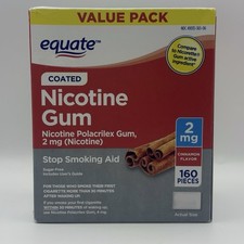 Equate Nicotine Gum 2 mg Cinnamon Flavor Stop Smoking Aid 160 Pieces Value Pack