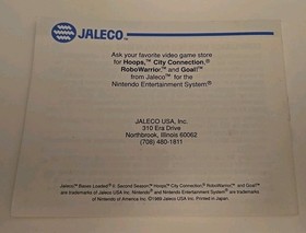 Bases Loaded II 2 - Original Nintendo NES Manual