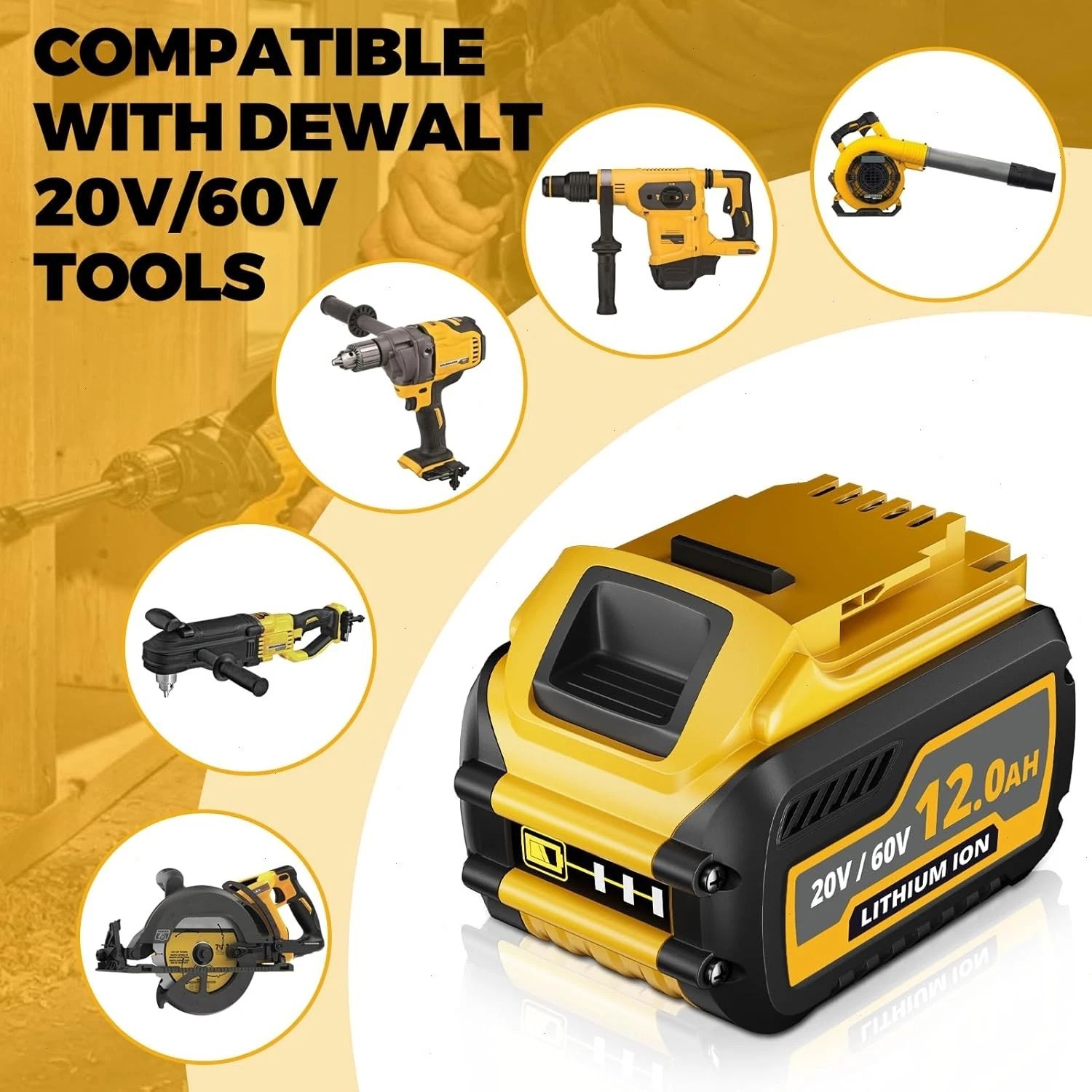 DEWALT DCB612 20V/60V MAX FLEXVOLT 12.0Ah Lithium-Ion Battery Power Tool US